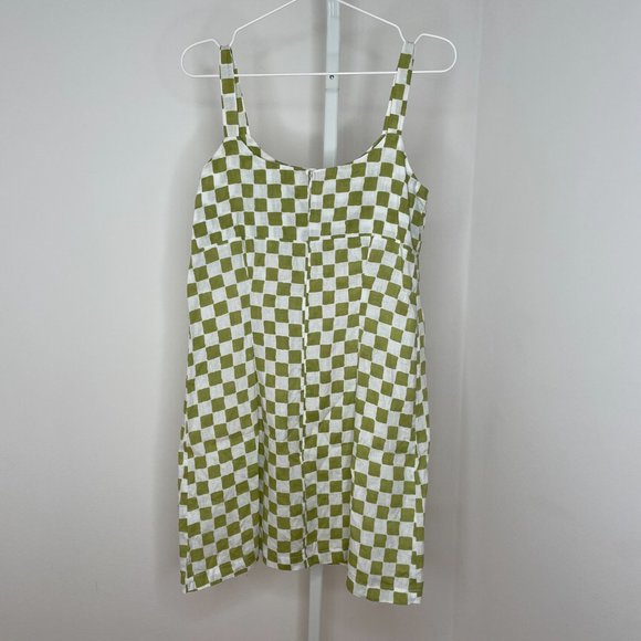 Checkerboard Empire Waist Linen Sundress - Picture 2 of 6
